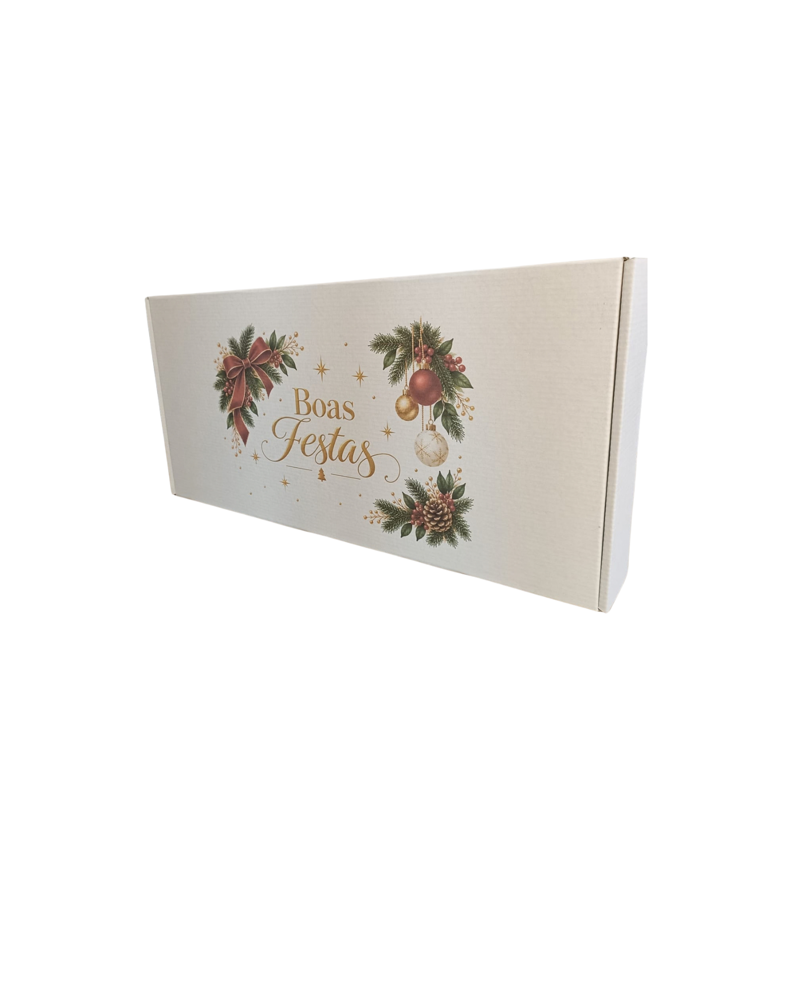 Natal Saco Asa Torcida 35x16x44 (28) Caixas Branco Para Brigadeiros - Boas Festas - Image 1